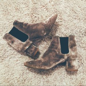 Madewell Velvet Chelsea Boots